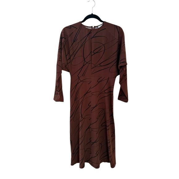 \NWT Tuckernuck Women's Chocolate Twombly Bex Midi Dress Size Medium Waist Belt - Picture 3 of 6
